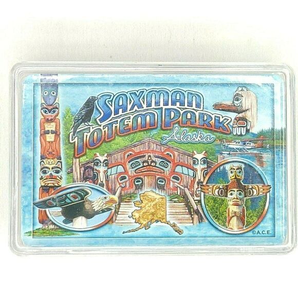 New Vintage Saxman Totem Park Alaska Playing Cards Poker Amusement Theme park - Picture 1 of 2